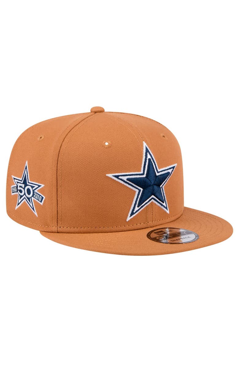 New Era Men's New Era Brown Dallas Cowboys Color Pack Side Patch 9FIFTY Snapback Hat, Main, color, Brown