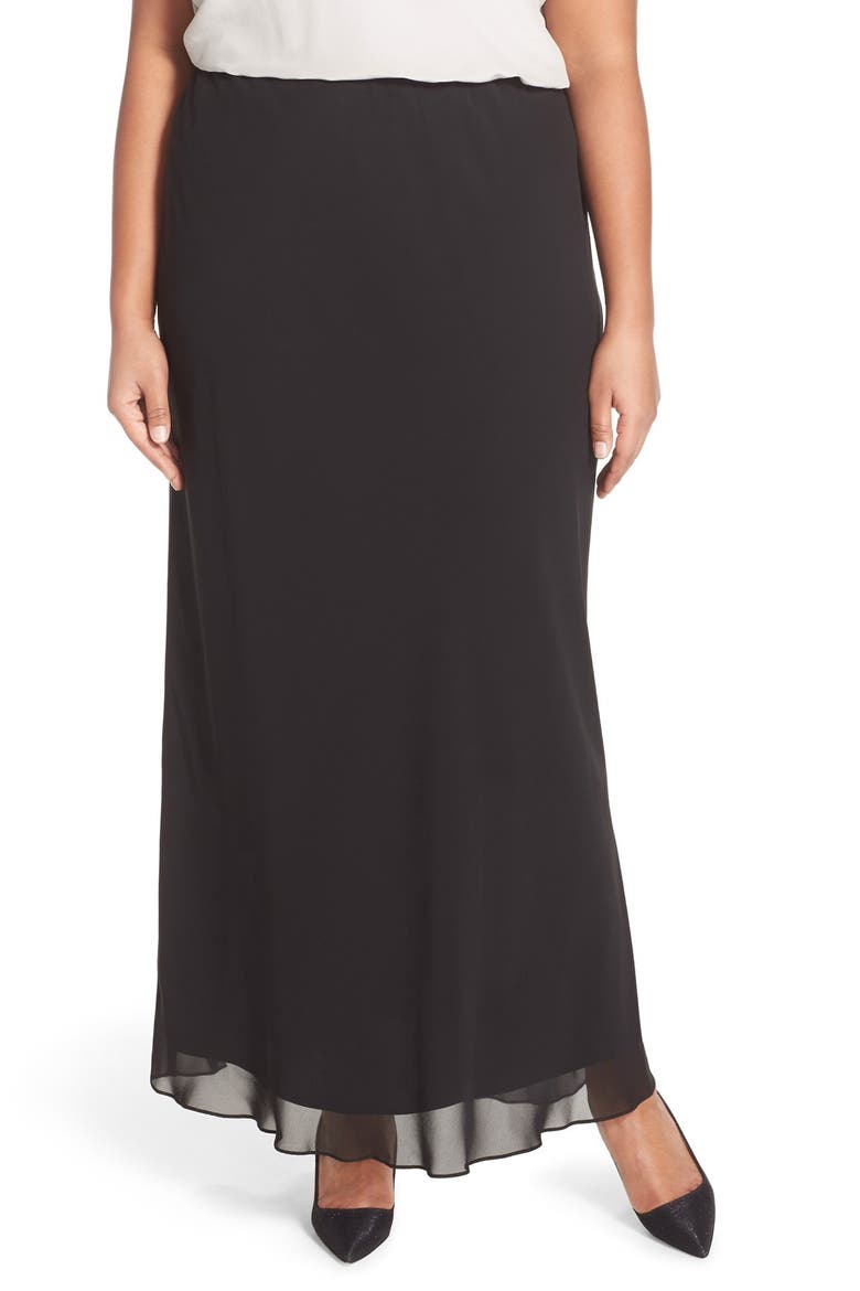 Chiffon Maxi Skirt, Main, color, BLACK
