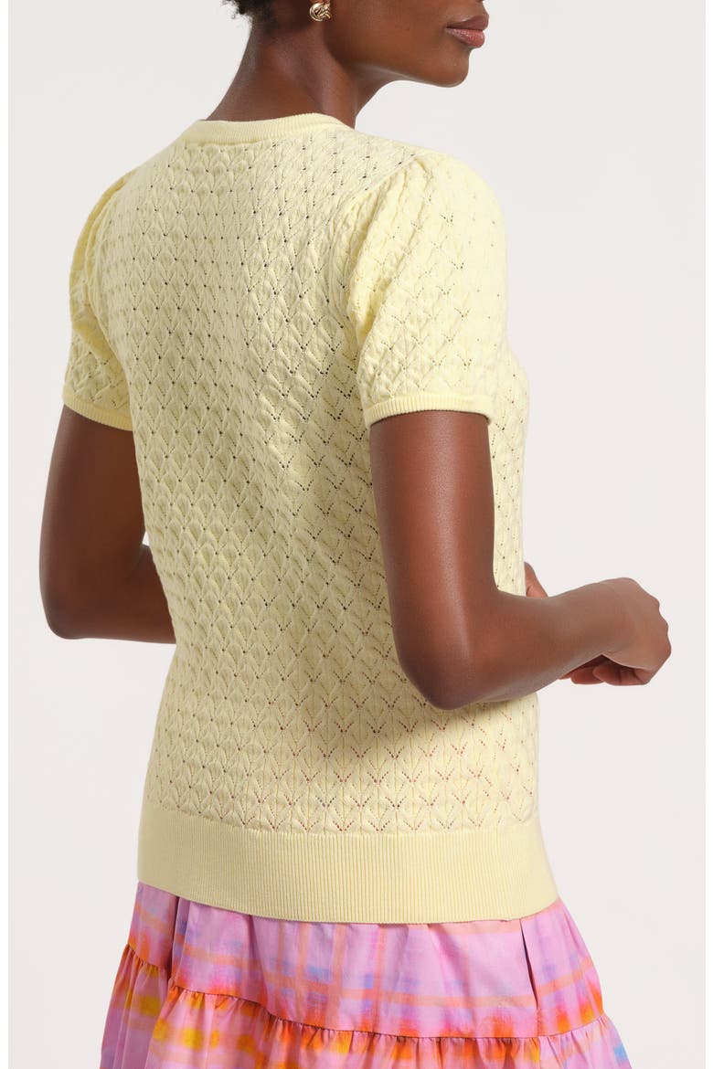 Cotton Blend Pointelle Sweater, Alternate, color, BUTTER