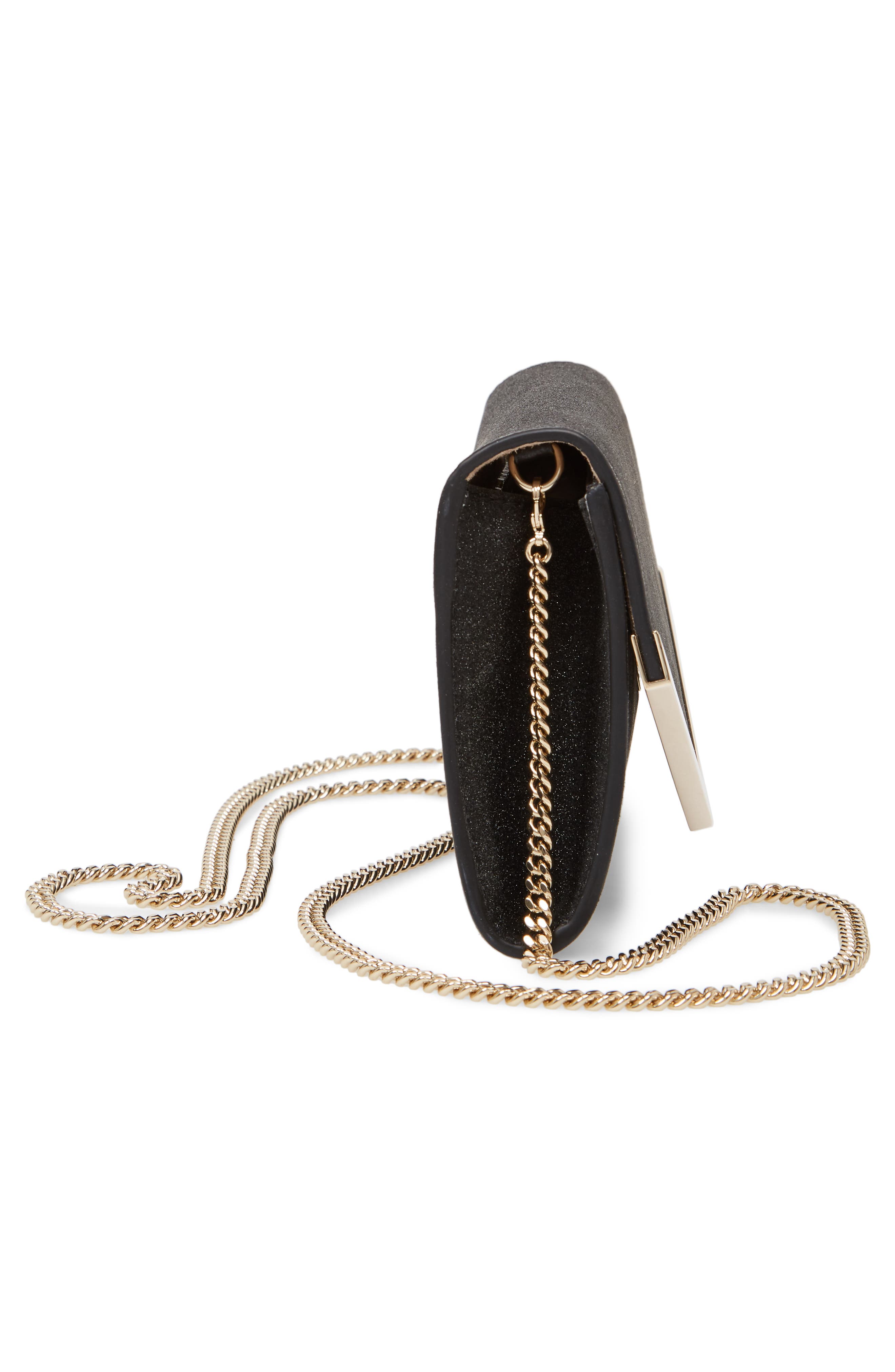 Jimmy Choo Emmie Glitter Leather Clutch, Alternate, color, 