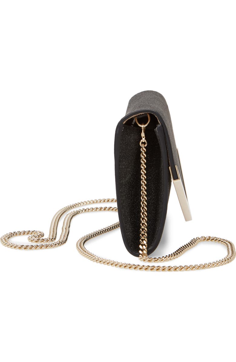 Jimmy Choo Emmie Glitter Leather Clutch, Alternate, color,