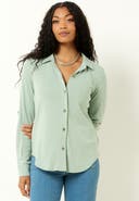 Single Stitch Knit Button-Up Shirt