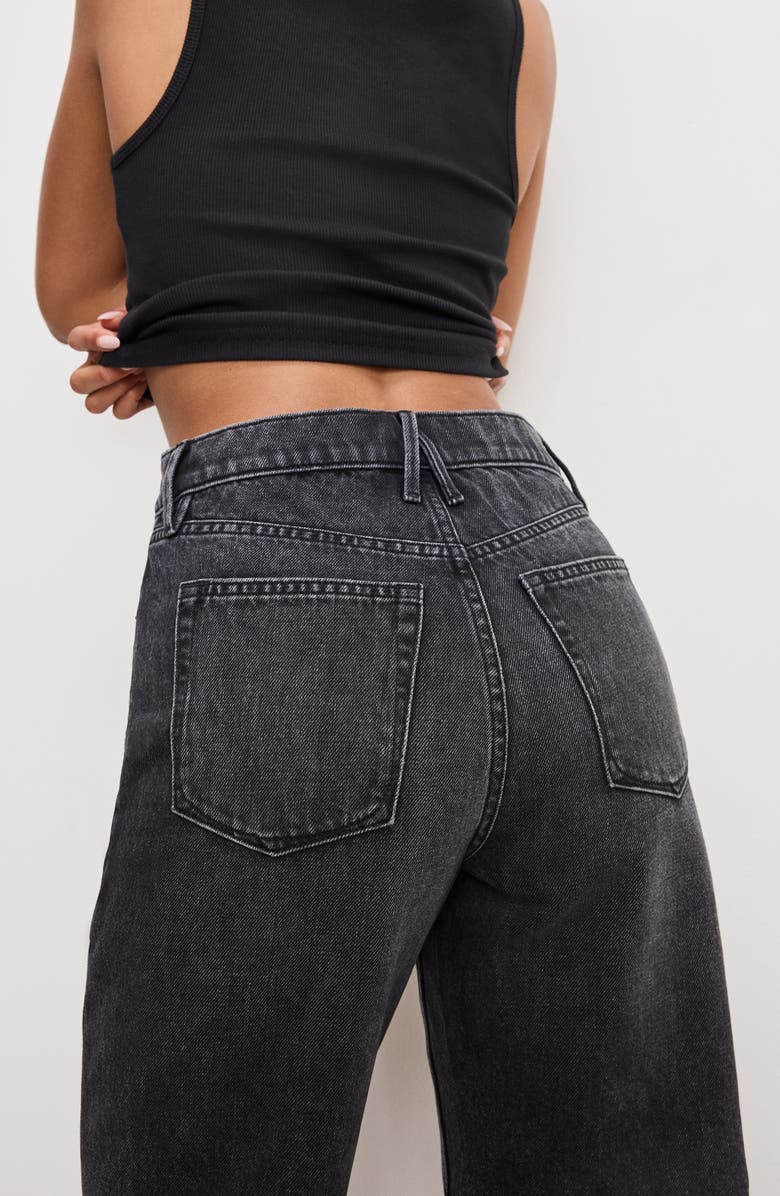 Good American Good Standard Raw Hem Bermuda Shorts, Alternate, color, Black