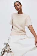 H&M Bouclé-knit T-shirt