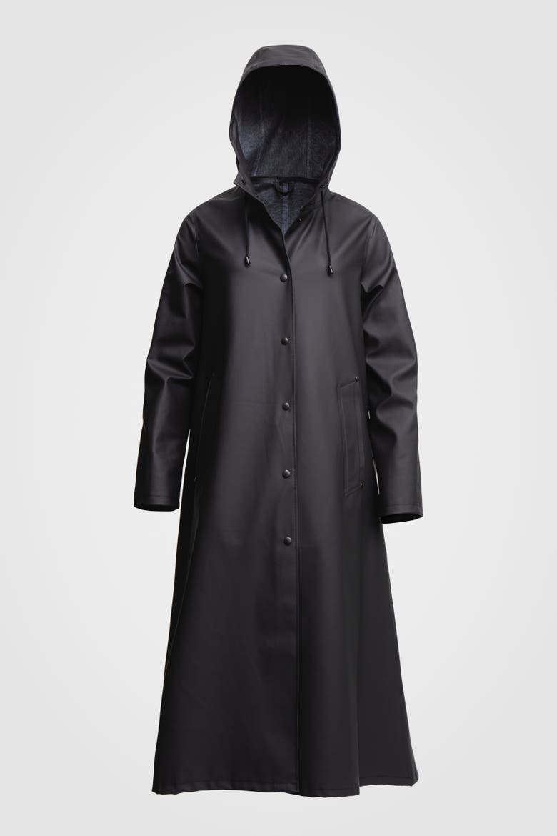 Mosebacke Long Raincoat, Alternate, color, Black