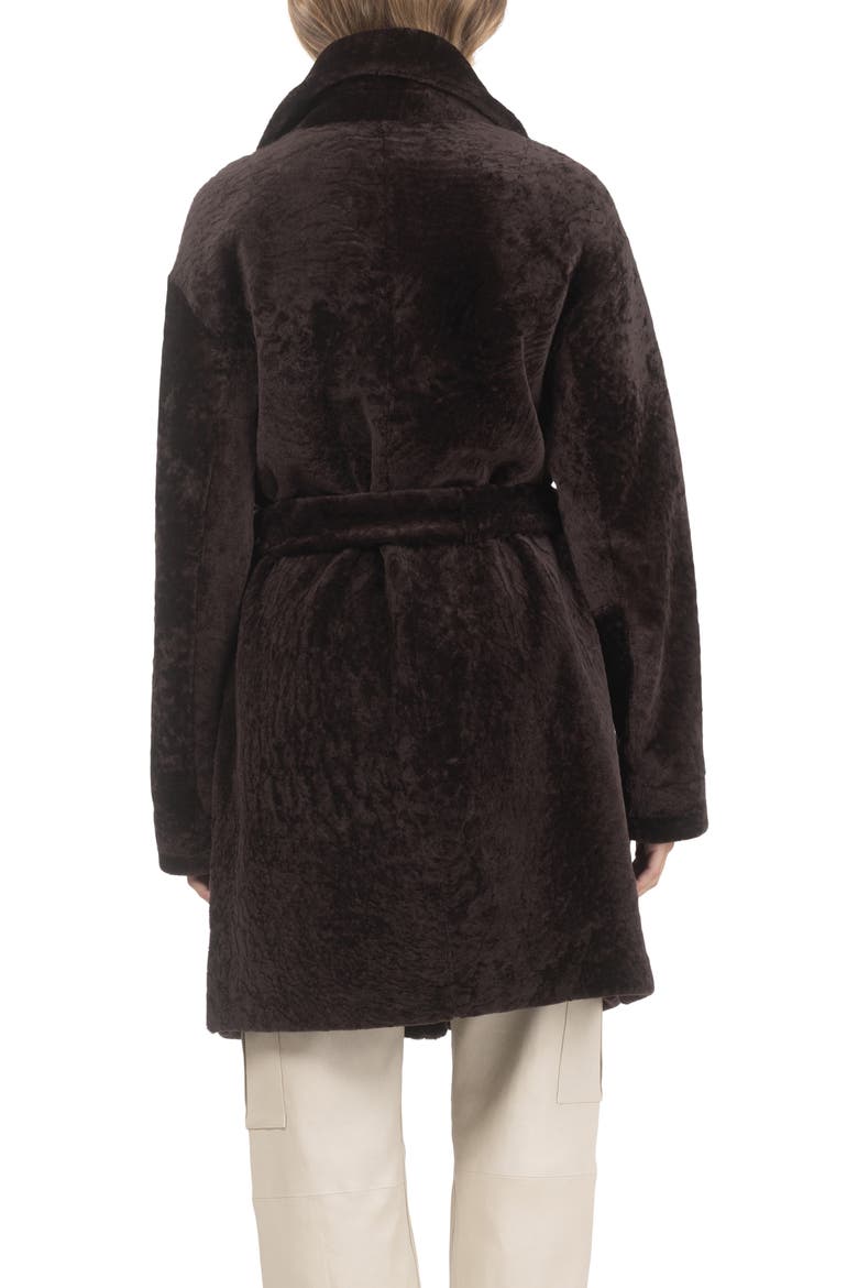 Reversible Textured Genuine Shearling Stroller, Belt, Alternate, color, BROWN/BROWN