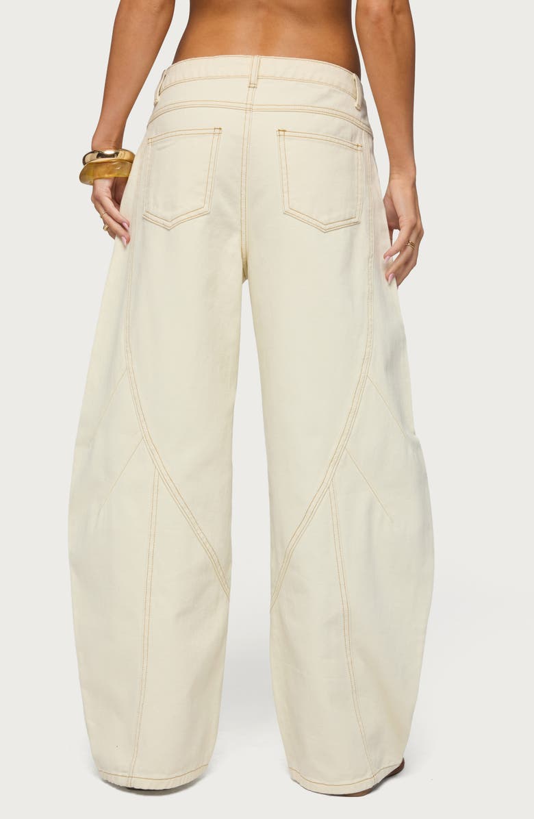 EDIKTED Gili Contrast Stitch Low Rise Pants, Alternate, color,