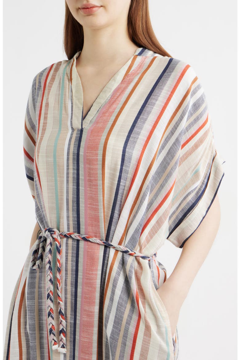 Belted Stripe Maxi Dress, Alternate, color, BLEU JEAN