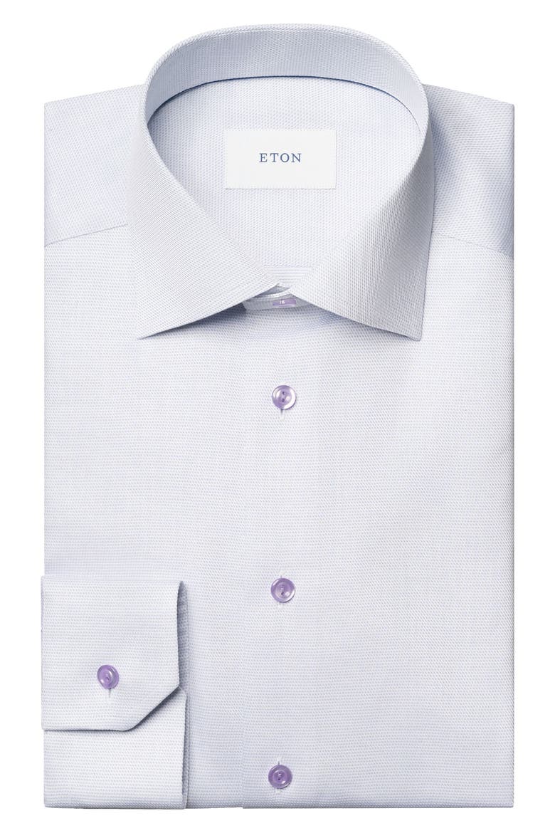 Slim Fit Textured Cotton Dress Shirt, Alternate, color, LIGHT PURPLE