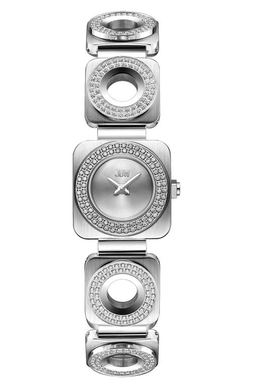 JBW Chasm Bracelet Watch, 22mm in Stainless Steel/silver/crystls 