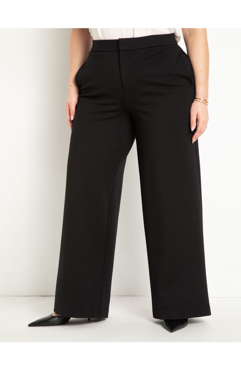 ELOQUII The Ultimate Stretch Wide Leg Pant, Alternate, color, Totally Black