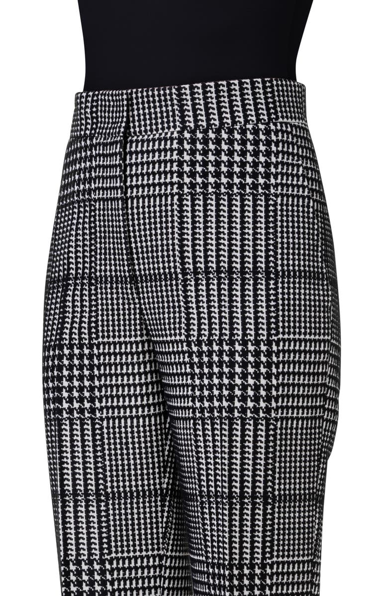 Akris punto Chio Houndstooth Plaid Stretch Cotton Straight Leg Pants, Alternate, color, 