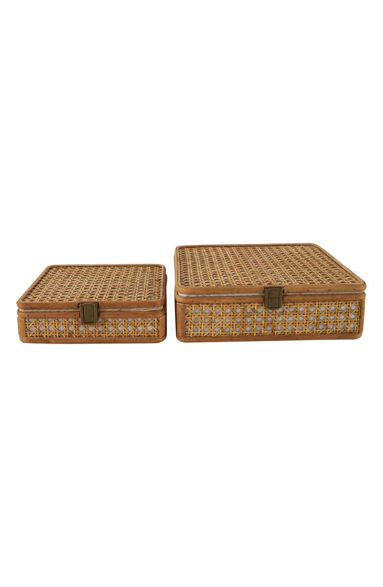 UMA Contemporary Set of 2 Natural Rattan Boxes, Main, color,