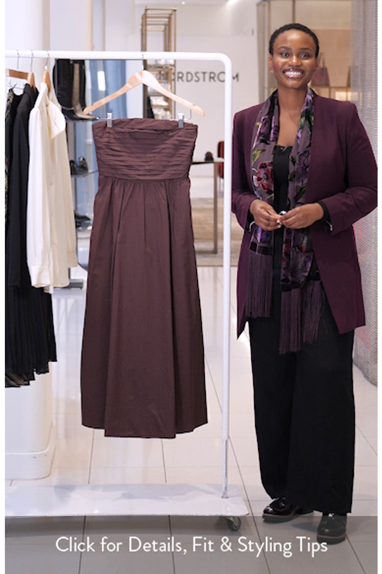 Siara Strapless Ruched Midi Dress video