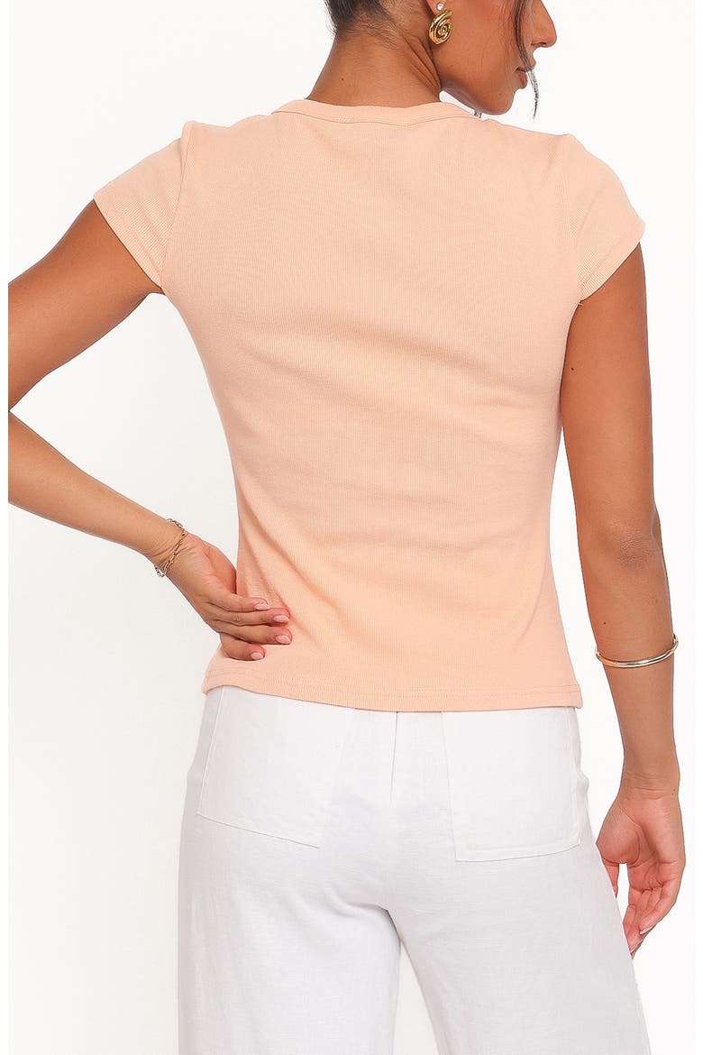 Tatum Knit Asymmetric Button-Up Top, Alternate, color, CORAL
