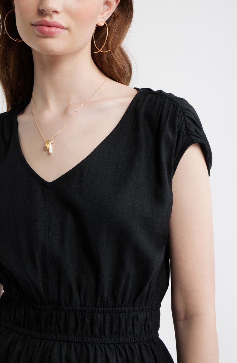 Treasure & Bond Eyelet Hem Peplum Top, Alternate, color, Black