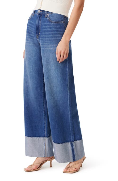Habitual Cuffed Low Slung Wide Leg Jeans In Blue