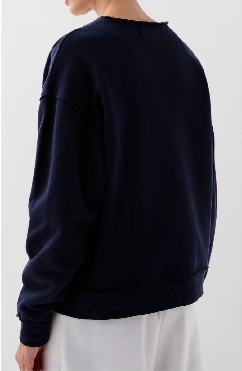 Scalpers V Embossed Sweater, Alternate, color, Navy