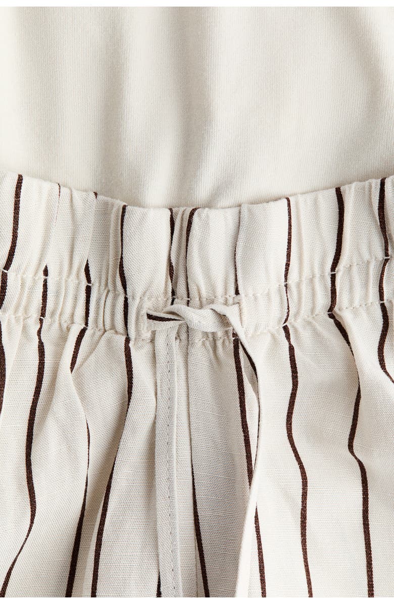 H&M Mama Linen-blend Drawstring Trousers, Alternate, color, White/Striped