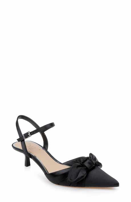 Jewel Badgley Mischka Ember Ankle Strap Pointed Toe Kitten Heel Pump