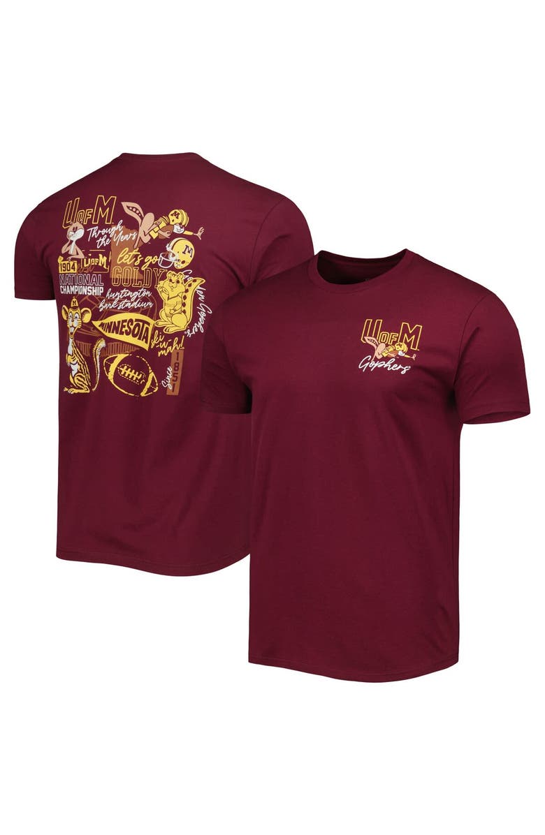 IMAGE ONE Men's Maroon Minnesota Golden Gophers Vintage Through the Years Two-Hit T-Shirt, Main, color,
