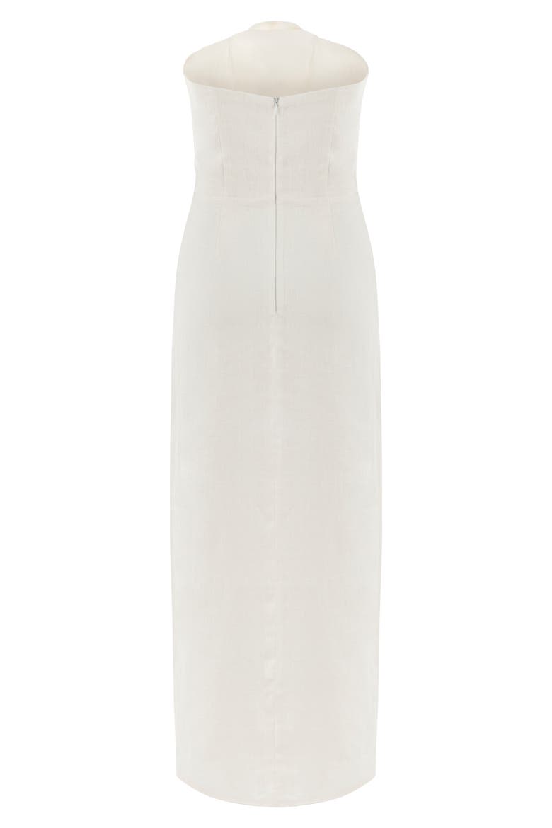 Alaia Linen Twist Maxi Dress, Alternate, color, White