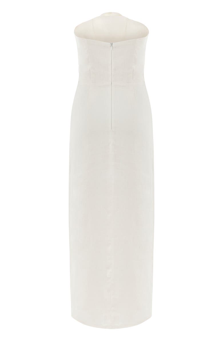 Labeca London Alaia Linen Twist Maxi Dress, Alternate, color, White