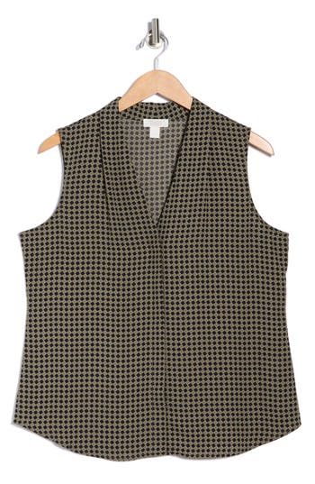 Nordstrom Rack V-neck Sleeveless Woven Shell Top In Multi