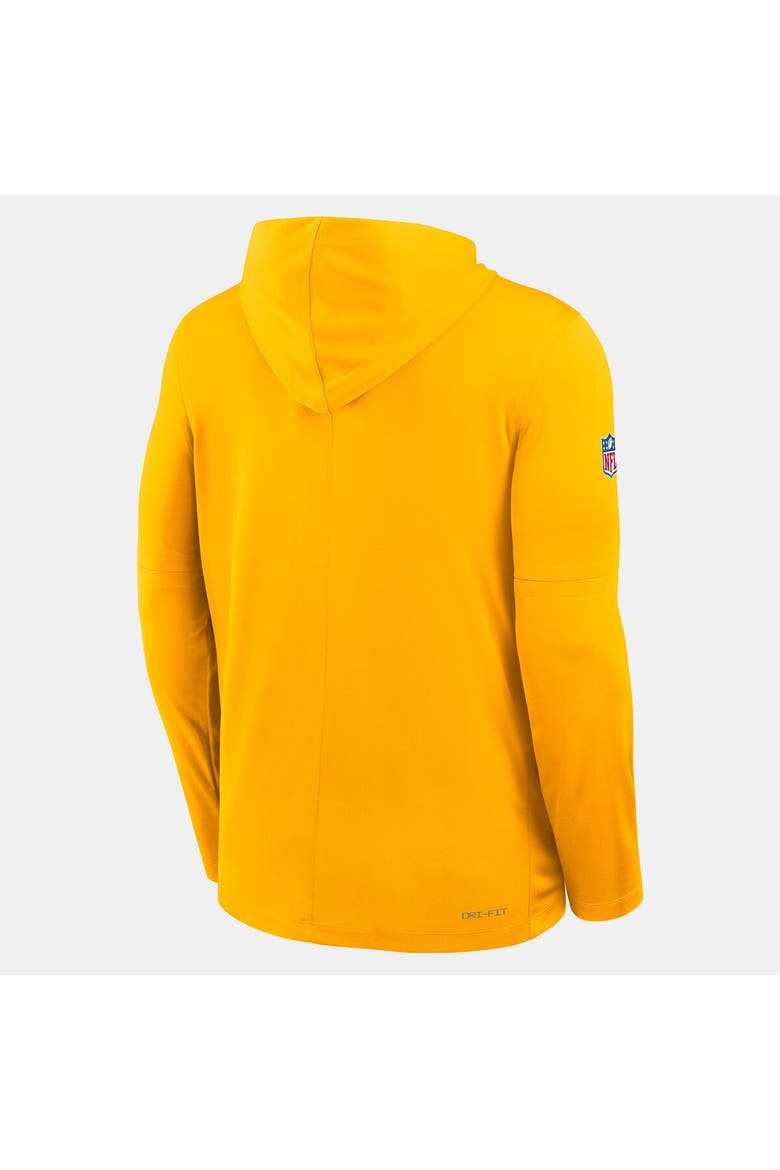 Men's Nike Gold Pittsburgh Steelers Sideline Alternate Lightweight Long Sleeve Hooded Dri-FIT T-Shirt, Alternate, color, Gold