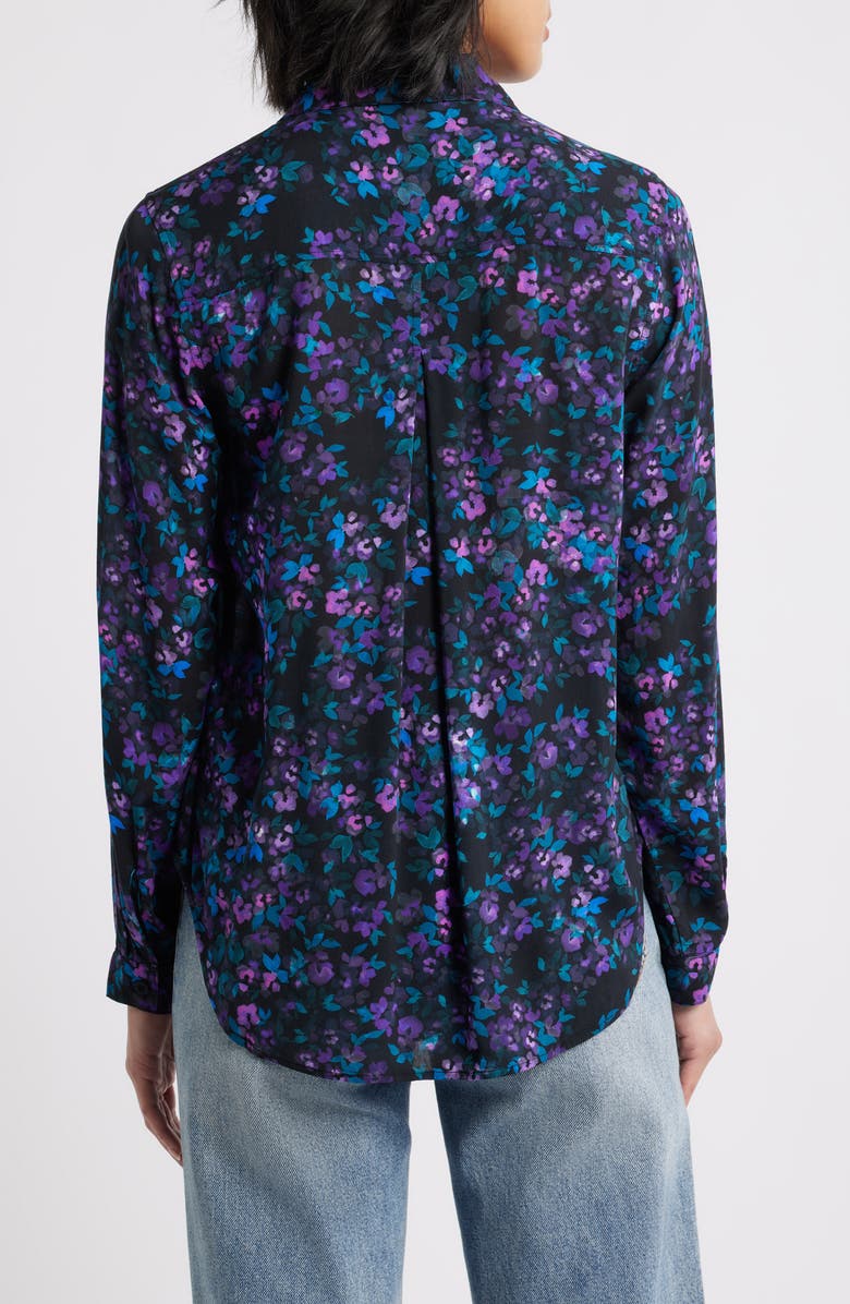 Cloth & Stone Floral Button-Up Shirt, Alternate, color, Black/ Evening Emerald