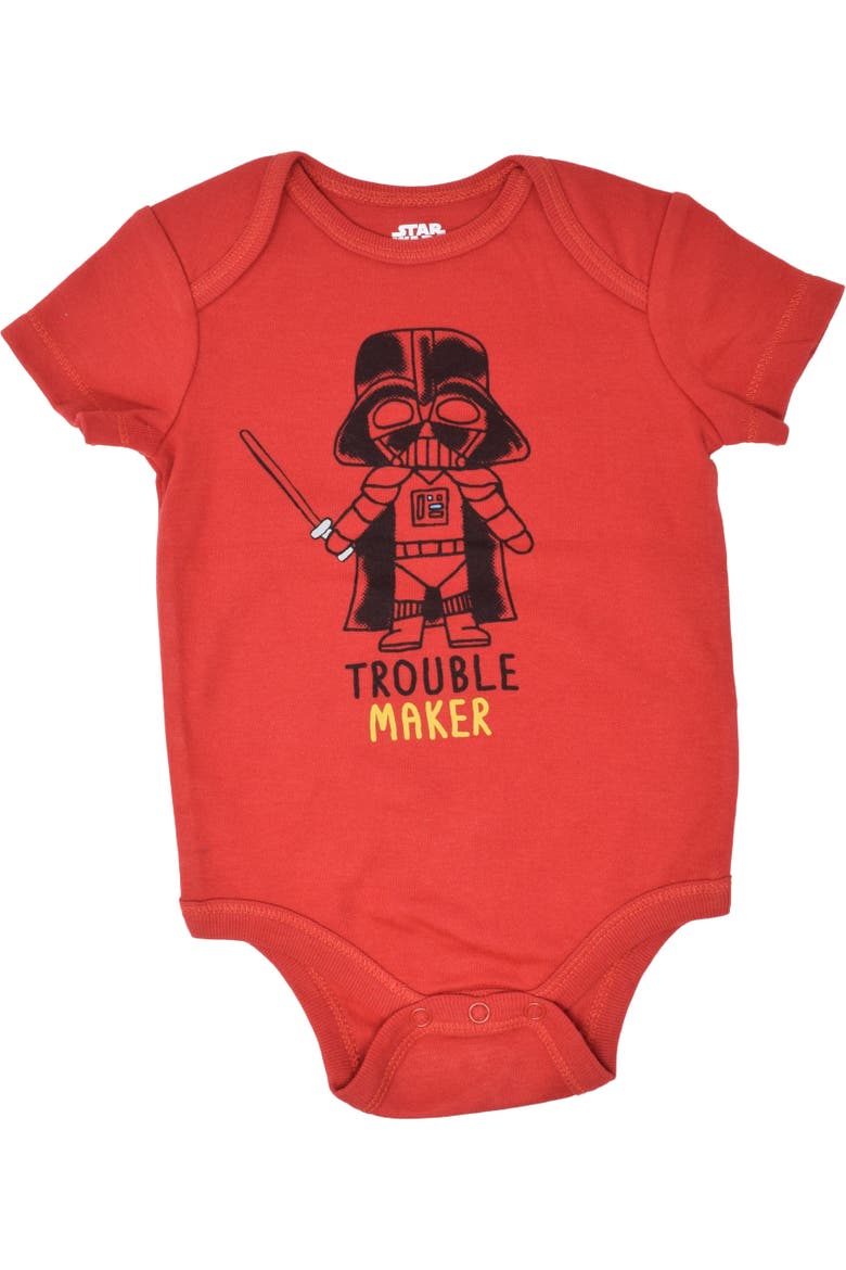 5-Pack Short Sleeve Bodysuits, Alternate, color, Star Wars Yellow Red