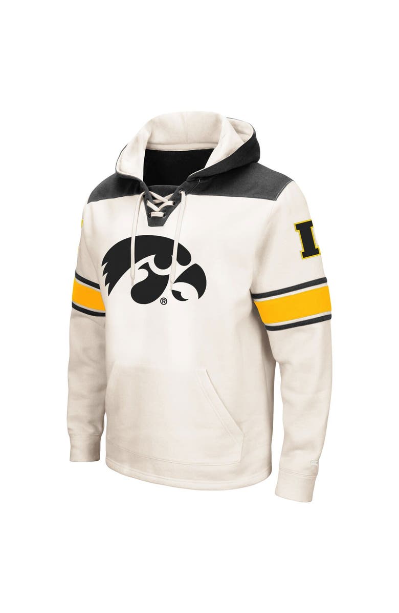 COLOSSEUM Men's Colosseum Cream Iowa Hawkeyes Big & Tall Hockey Lace-Up Pullover Hoodie, Alternate, color, Cream