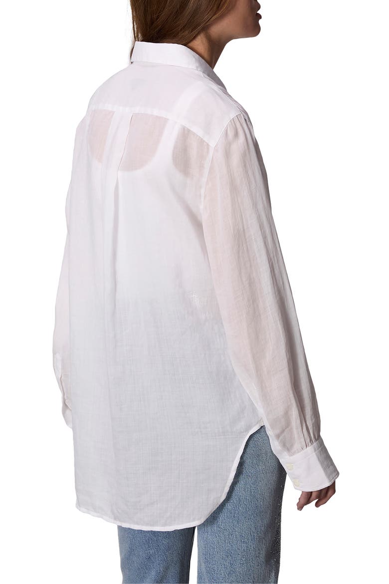 Maxine Linen Button-Up Shirt, Alternate, color, WHITE