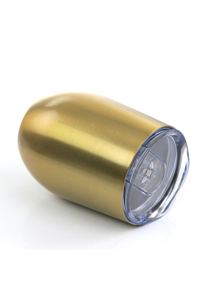 12 Ounce Thermal Wine Tumbler with Lid in Gold, Alternate, color, Gold