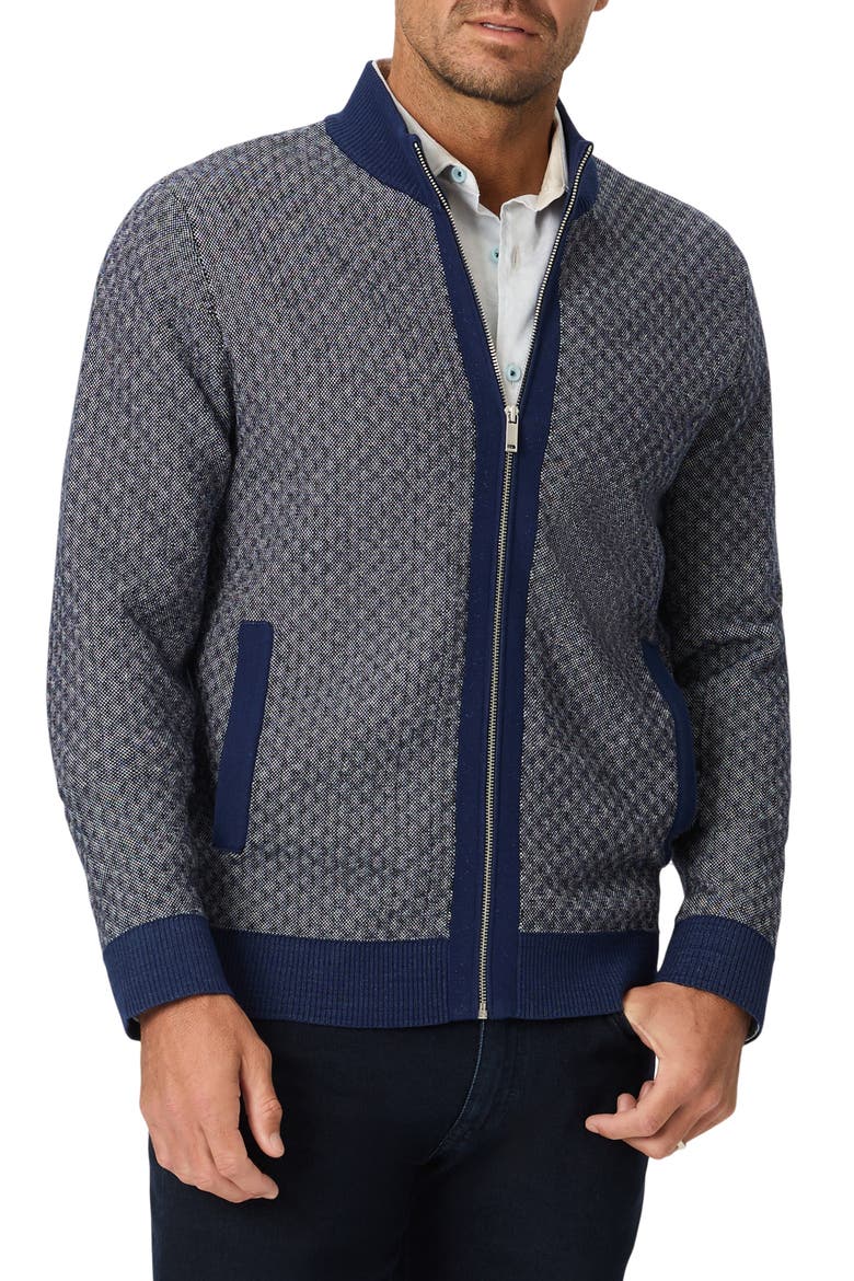 Loreto Full Zip Sweater, Main, color, NAVY