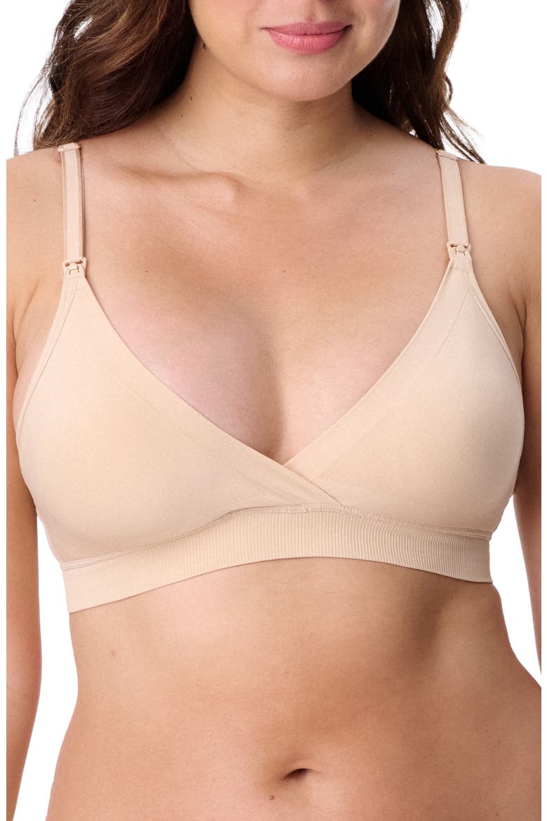 Motherhood Women's Maternity Wireless Seamless Wrap Nursing Bra, Main, color, Essential Nude
