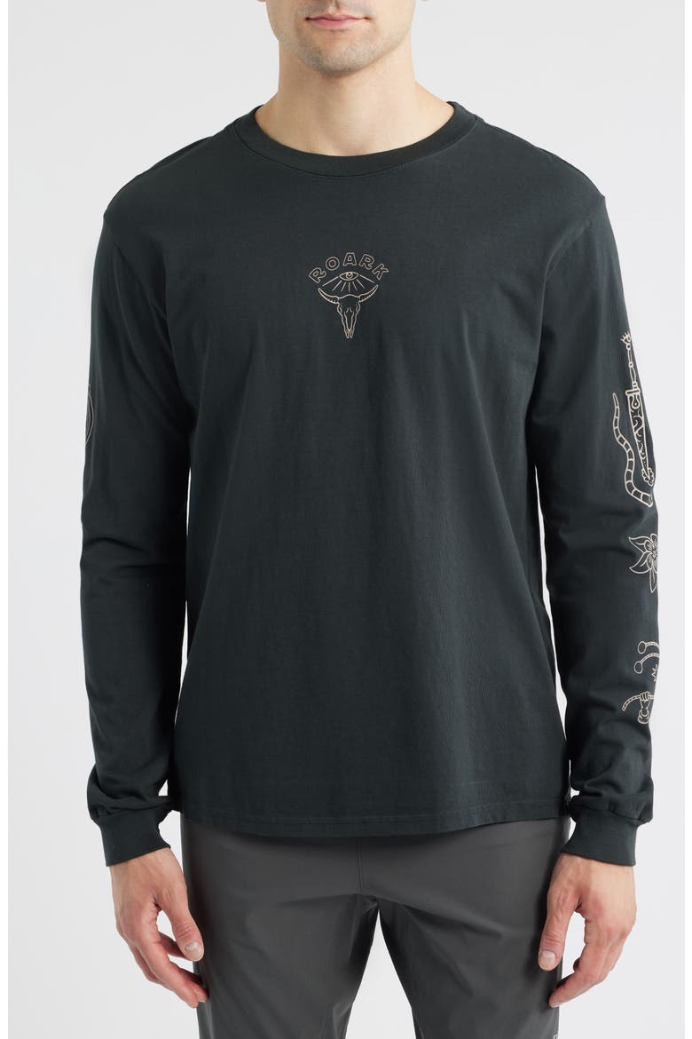 Gaucho Icons Long Sleeve Graphic T-Shirt, Main, color, BLACK