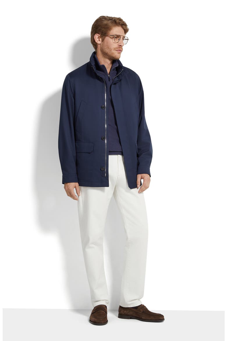 Water Repellent Microfiber Twill Field Jacket, Alternate, color, INK BLUE