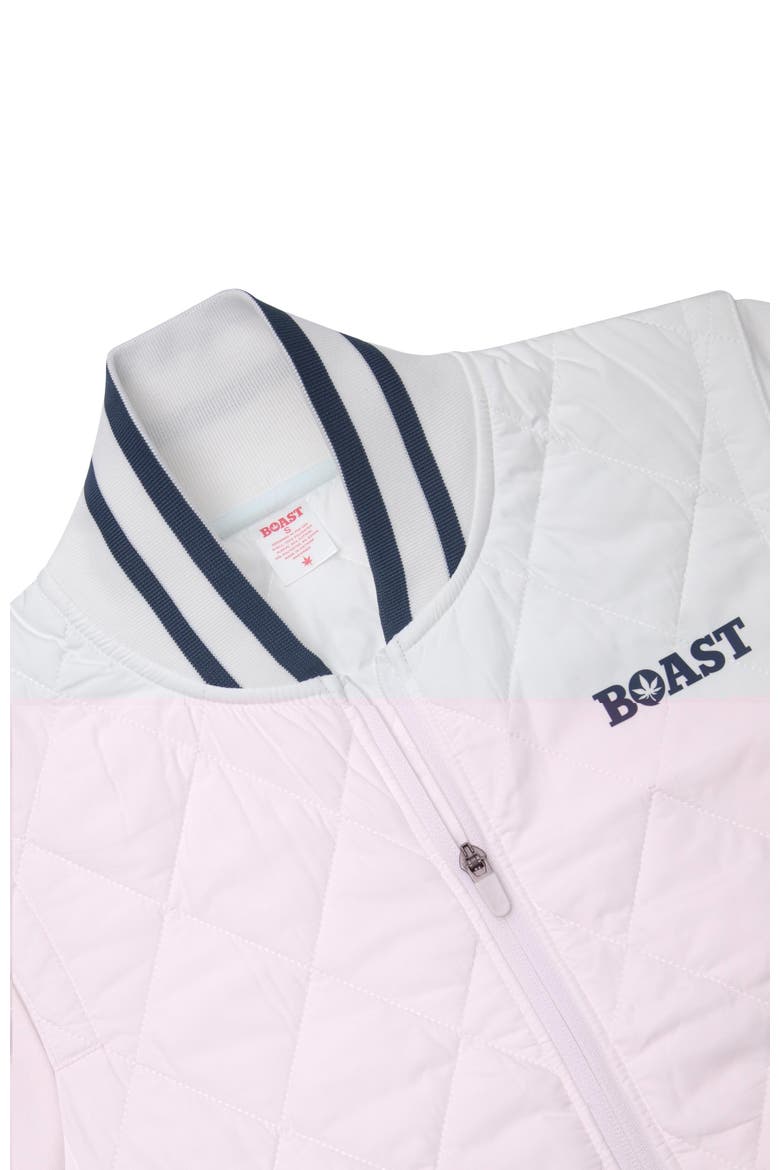 Quilted Varsity Bomber, Alternate, color, Vintage Navy