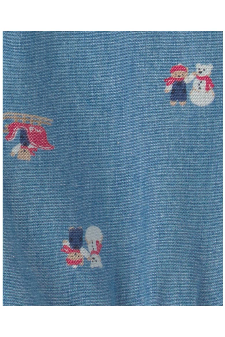 Long Sleeve Cotton Chambray Bodysuit, Alternate, color, CHAMBRAY SNOW BODYSUIT