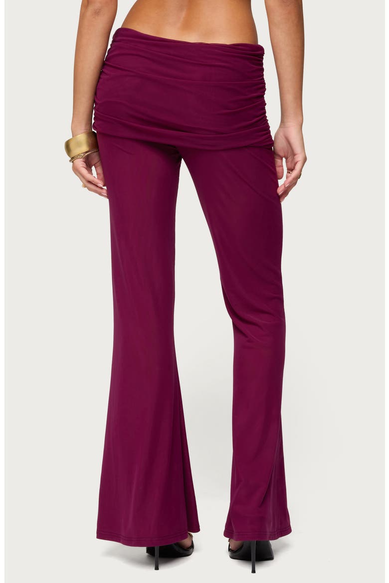 Halli Foldover Flare Pants, Alternate, color, BURGUNDY