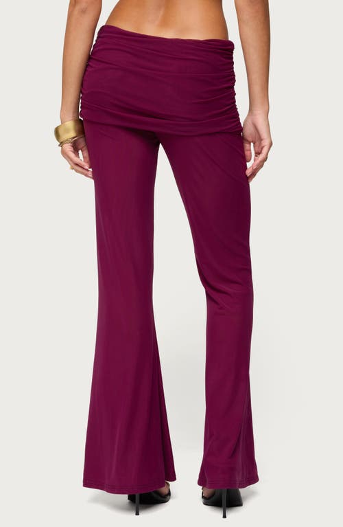 Edikted Halli Foldover Flare Pants In Pink