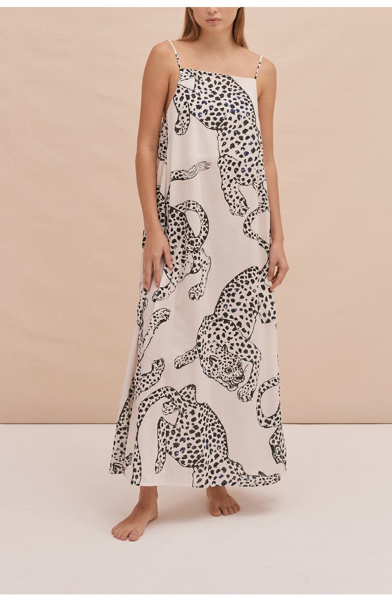 Desmond & Dempsey Square Nightie, Main, color, Jag Cream