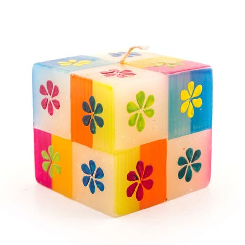 Summer Painted Cube Candle
