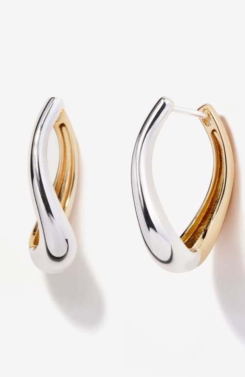 Little Sky Stone Ash Two Tone Hoop Earrings in Silver/gold at Nordstrom