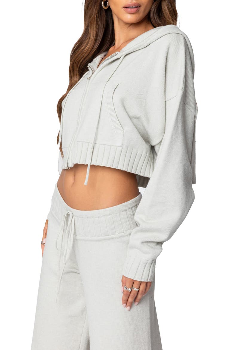 Russell Crop Zip-Up Hoodie, Alternate, color, LIGHT-GRAY