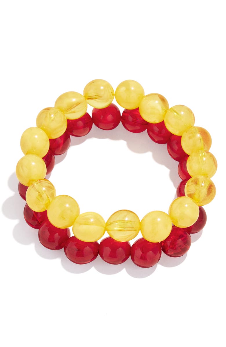 BaubleBar Jane Set of 2 Beaded Bracelets, Alternate, color, Red
