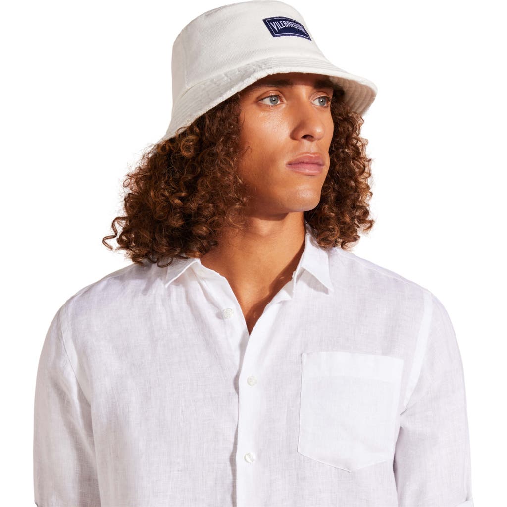Vilebrequin Unisex Organic Cotton Terry Turtle Jacquard Hat In Blanc