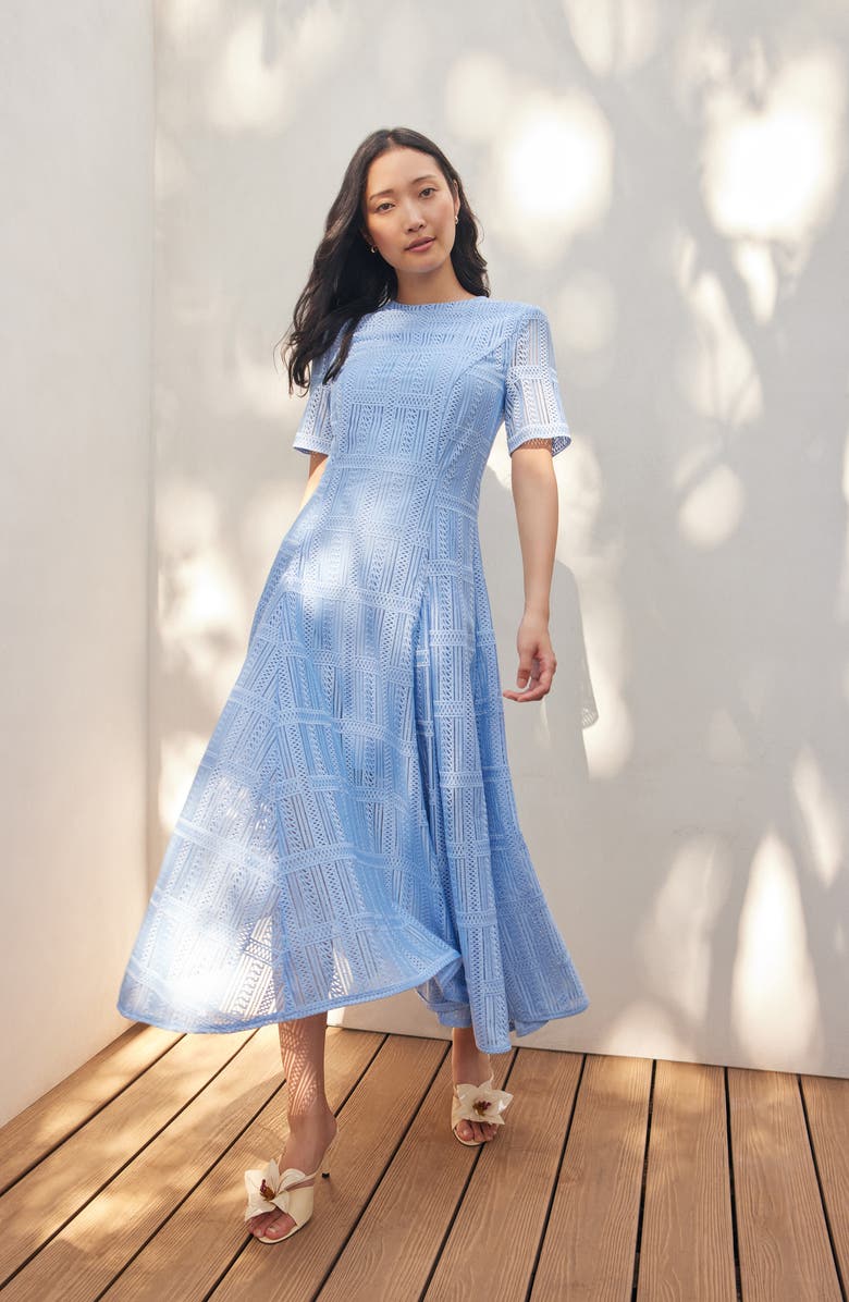 Misook Modern Fit & Flare Midi Dress, Alternate, color, 