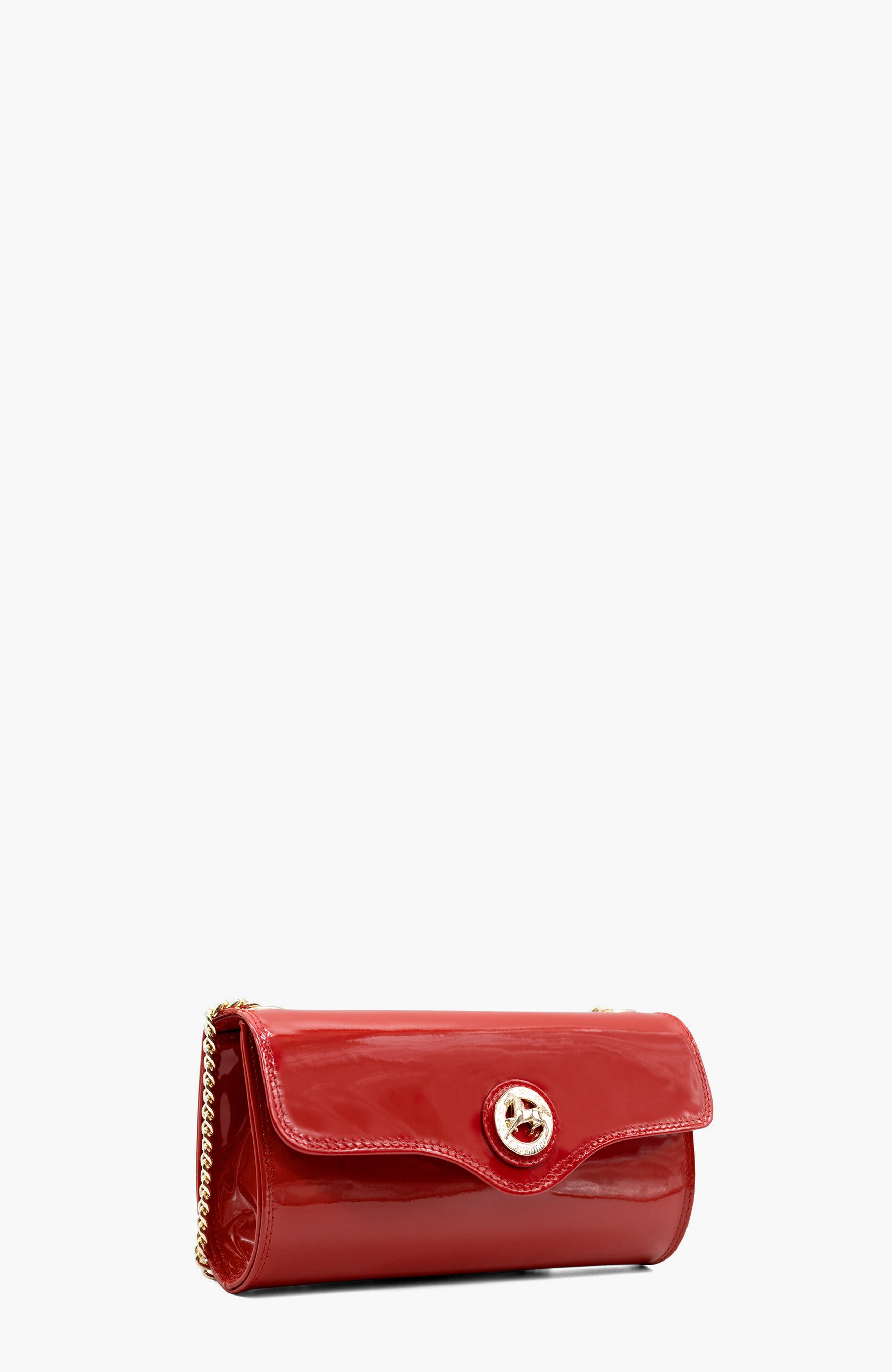 All In Patent Leather Clutch Shoulder Bag 491, Alternate, color, Red